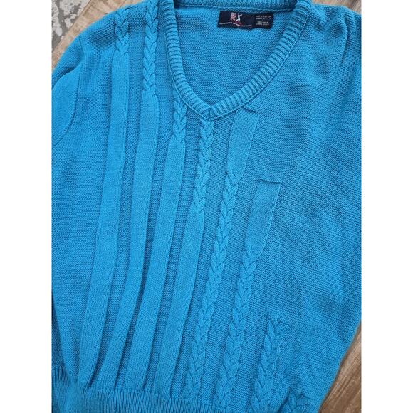 professional golf tour PGA Tour Mens Blue Pullover 100%cotton Size L -looks M - Picture 3 of 4